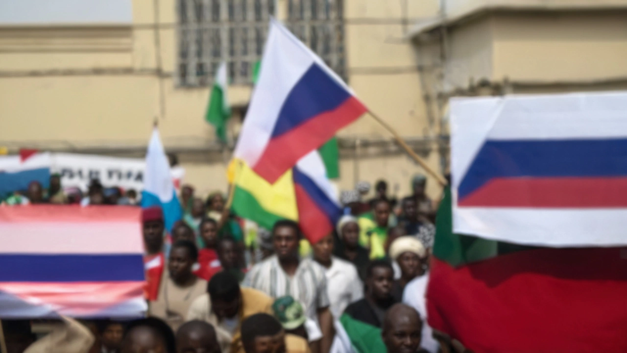 Nigerian Protesters Display Military Flags, Contradicting Authorities' Russian Flag Claims