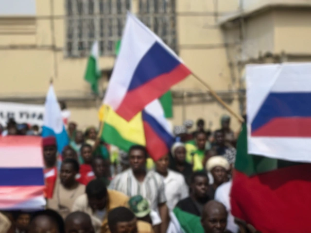 Nigerian Protesters Display Military Flags, Contradicting Authorities' Russian Flag Claims